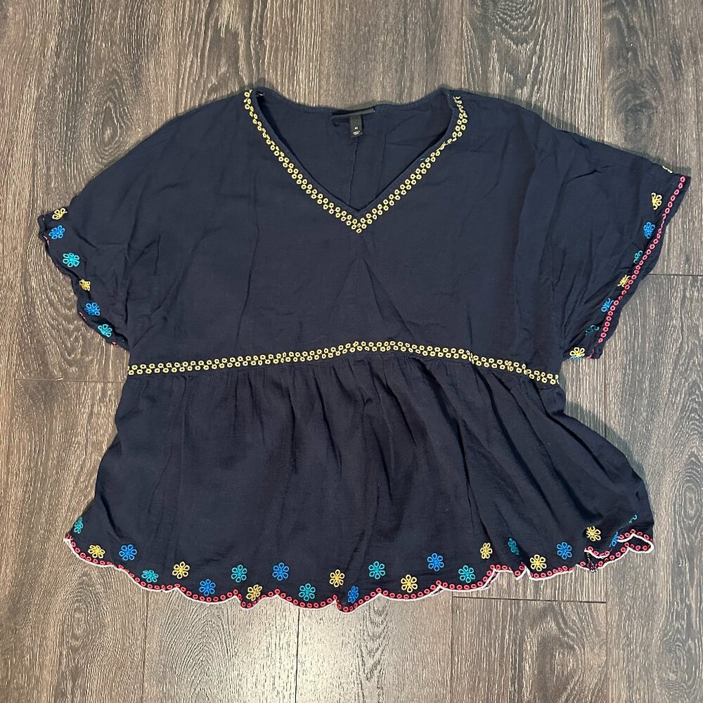 Lane Bryant gauzy peplum shirt - colorful & fun!